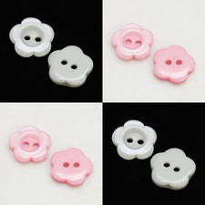 Buttons Flower shaped 12mm Baby Cardigans Pink And White With Clear Top Edge