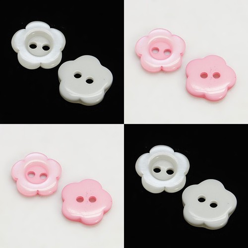 Buttons flower shaped 12mm - buttons,