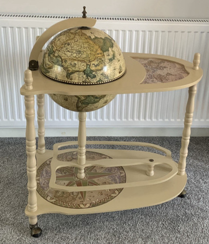 Beige globe bar drinks trolley - drinks,