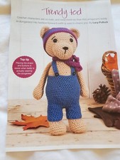 LUCY POLLOCK TRENDY TED BEAR AMIGURUMI 31CM CUTE TOY CROCHET PATTERN SEE DESC
