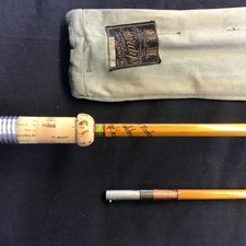 Rare Vintage Hardy The Marksman 8ft 6" split cane salmon spinning rod