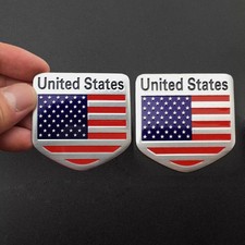 2pcs 3D American USA Flag Logo
