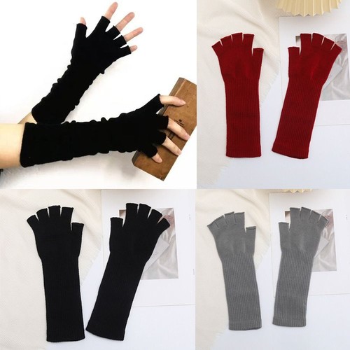 Knitted half finger gloves - half,