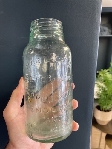 Vintage horlick glass jars - horlick's,