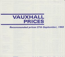 Vauxhall Range UK Price List
