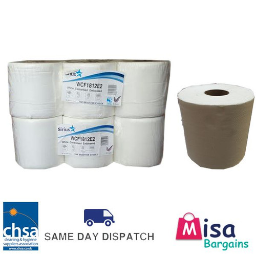 White 2ply centrefeed paper - centrefeed,