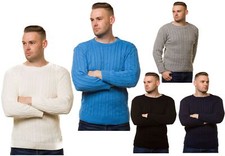 Mens Knitted Pullover Jumper Crew Neck Long Sleeve Winter Warm Sweater