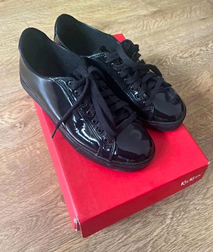 Kickers girls black patent - kickers,