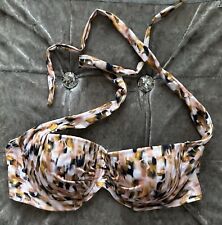 Primark Animal Print Halter Neck Bikini Top Only Size 8 Underwired
