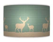 Trees Stag Deer Tartan Plaid