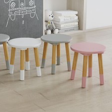 Kids wooden stool seat round - stool,