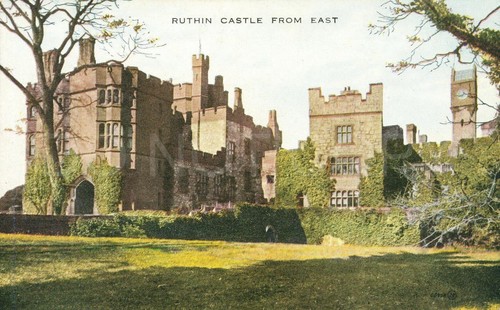 Ruthin antique postcard castle - antique,
