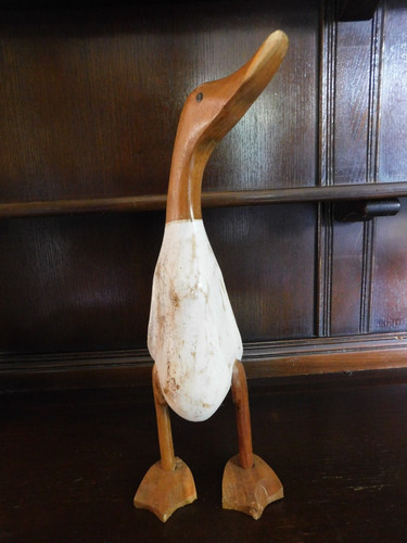 Wooden duck hand carved - hand,