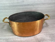 Antique Copper Pan Fish Kettle Poacher Oval French Old Brass Georgian Victorian