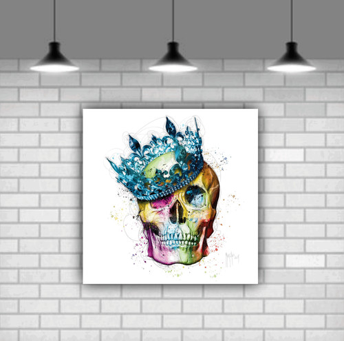 Colourful skull canvas wall - colourful,