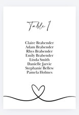 Wedding Table Plan Cards -