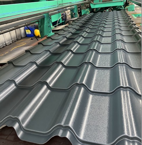 Tile effect roofing sheets