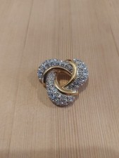 M&S Crystal And Gold Tone Knot Brooch.