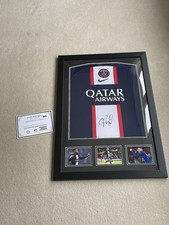 Framed Kylian Mbappe Signed Shirt Autographed Jersey with COA