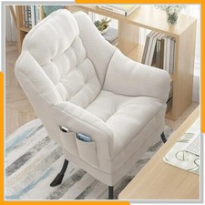 Fabric Lazy Chair with Footstool Relax Lounge Chair Accent Armchair Sofa Chair
