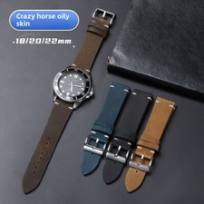 High Quality Vintage Genuine Leather Watch Band Strap 18/20/22mm Multicolour
