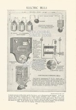 OLD ELECTRIC BELLS DIAGRAM  ILLUSTRATION PRINT 
