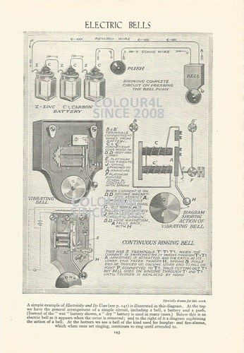 Old electric bells - old, diagram
