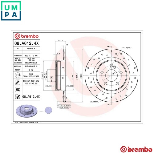 Brake disc a612 4x for - 2x,