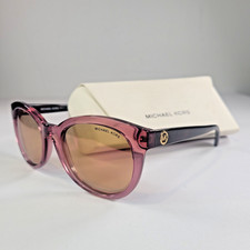 Michael Kors MK6019 Champagne Beach Purple Cat Eye Sunglasses 53-20-135 With Cas