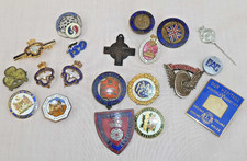 20 VINTAGE ENAMEL BADGES – WW1 MILITARY British Legion BOWLING Motoring PRISON