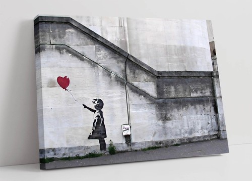Banksy girl heart balloon - heart,