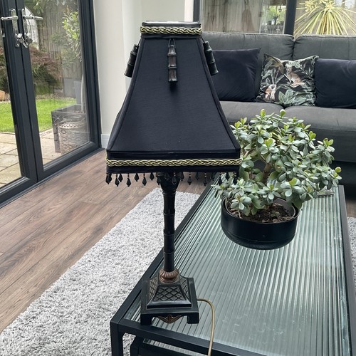 Vintage table lamp faux black - table,