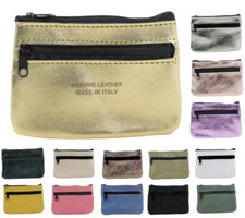 Women Soft Real Leather Small Zipped Coin Purse Wallet Ladies Mini Key Pouch Bag