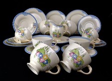 Newhall Hanley Tea Set / Afternoon Tea / 1930's Art Deco Diana Shape / Rare 