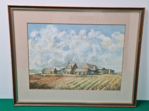 Framed english farm landscape - framed,