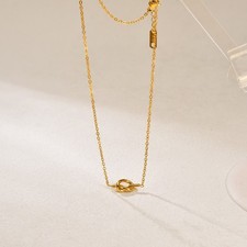 18ct Gold-Plated Infinity Knot Necklace (18 inches)