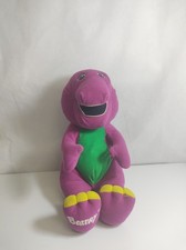 Playskool Vintage 1996 Talking Barney The Dinosaur Soft Toy Purple Working 14"