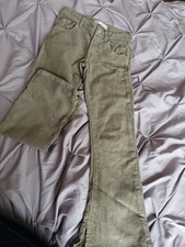 Girls ZARA size 9 134cm Cord Green Trousers 