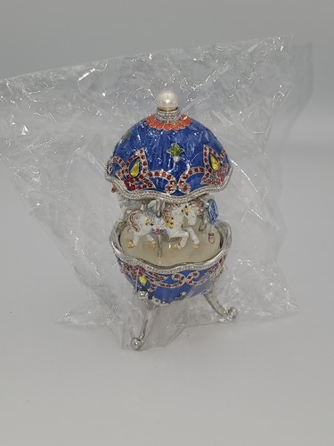 Egg horse carousel signed - egg,