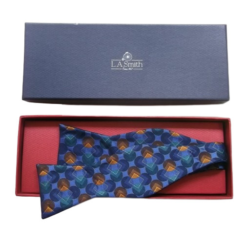 Bow tie self blue - blue, silk