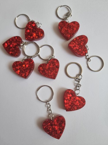Pcs glitter red heart - pcs,