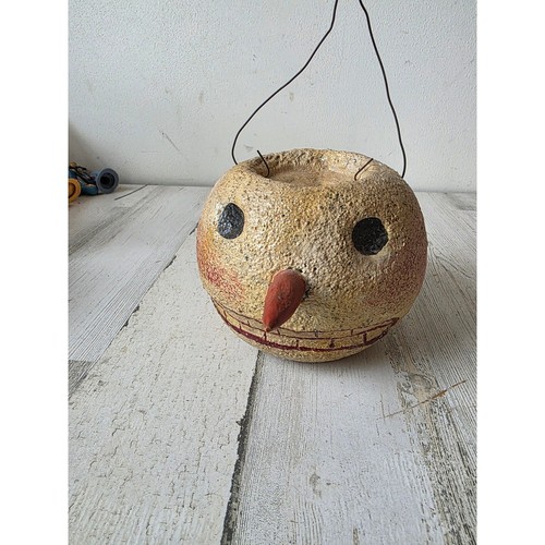 Vintage snowman basket hanging