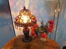 Vintage Moroccan Bronze Effect Jewel Decoration Table Lamp