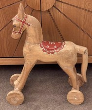 LARGE Vintage style Christmas Decoration Rocking Horse Toy Ornament for Display