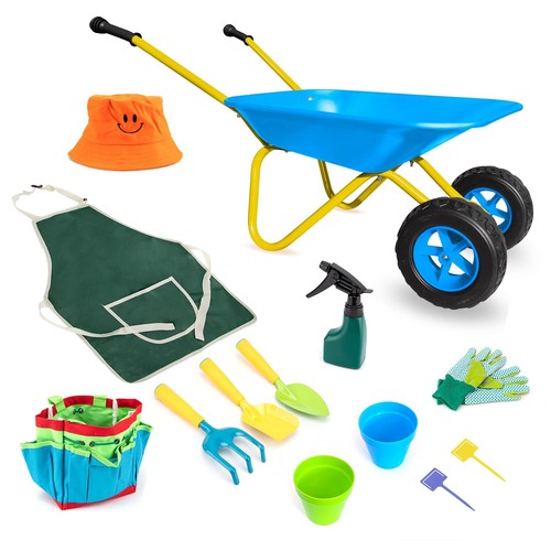 Kids metal wheelbarrow outdoor - wheelbarrow,