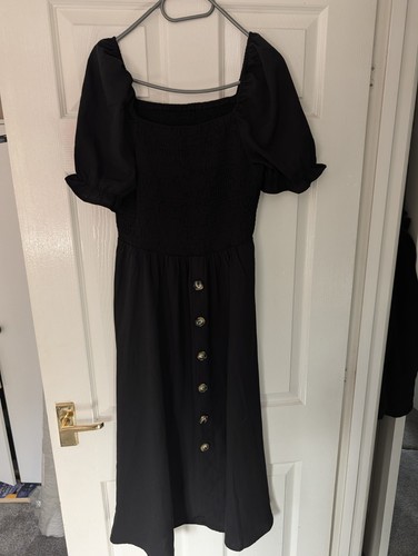 Black puff sleeve maxi - ,