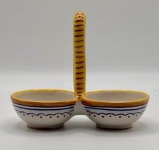 Hand Painted Deruta Italy Twin Dipping Dish – Franco Mari Signed