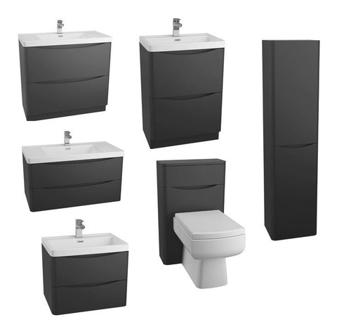 Modern anthracite bathroom - modern,