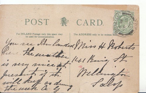 Genealogy postcard roberts - postcard,