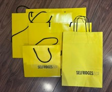 MIXED SELFRIDGES GLOSS & PAPER CARRIER GIFT BAGS X 5 Mixed Sizes 1
